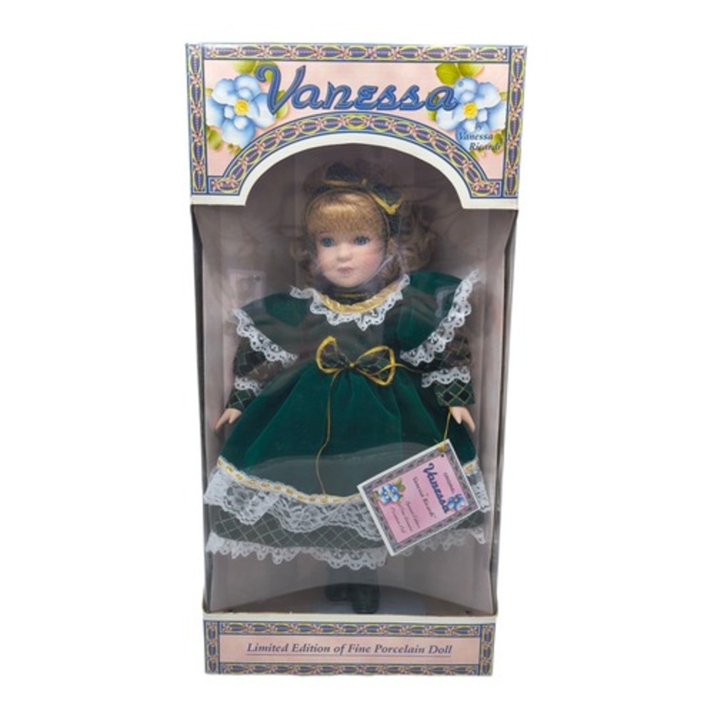 1997 Vanessa Ricardi Limited Ed. Porcelain 16" Vanessa Doll Green Gold Velvet